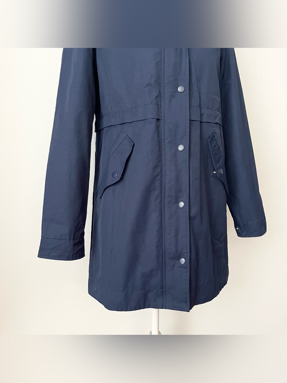 NWT Style & Co Women's Anorak XS Navy Blue Hooded Lined Preppy Lightweight - Picture 5 of 9